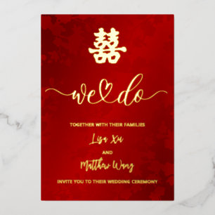 Invitation Mariage de Gold Foil