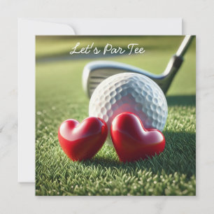 Invitation Mariage de golf avec balle de golf sur le putting