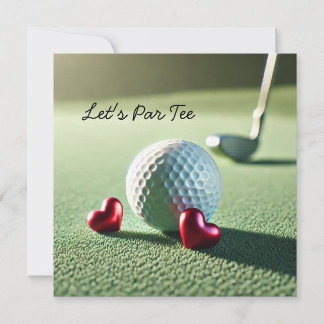 Invitation Mariage de golf avec balle de golf sur le putting  (Devant)