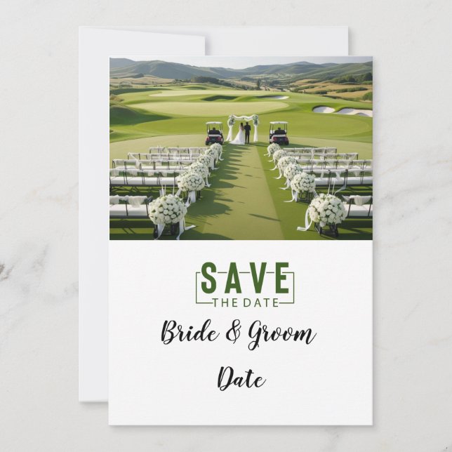 Invitation Mariage de golf avec mariée et mariée (Devant)