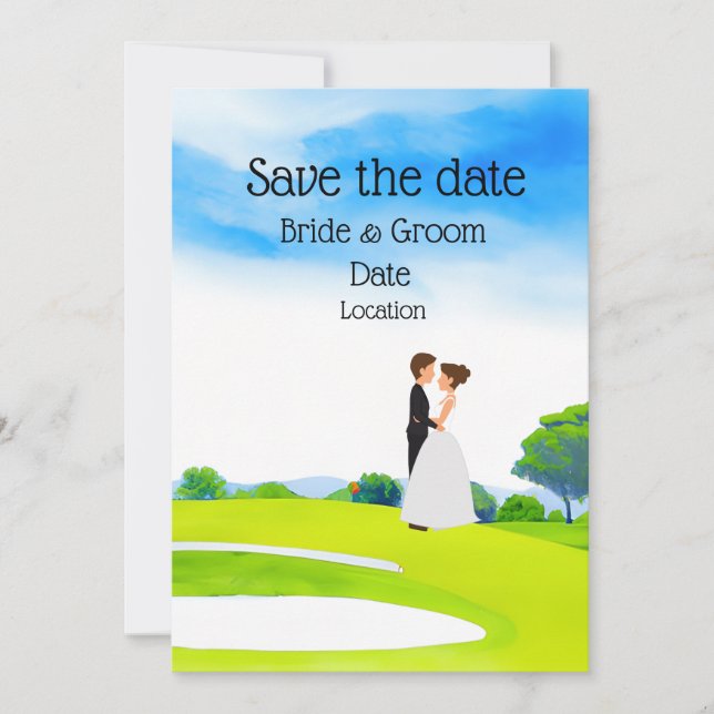 Invitation  Mariage de Golfer et salle de gym (Devant)
