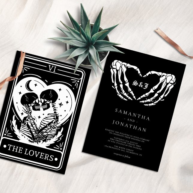 Invitation Mariage de goth de Tarot noir (Créateur téléchargé)