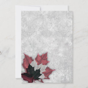 Invitation Mariage de goth Feuille rouge et noir