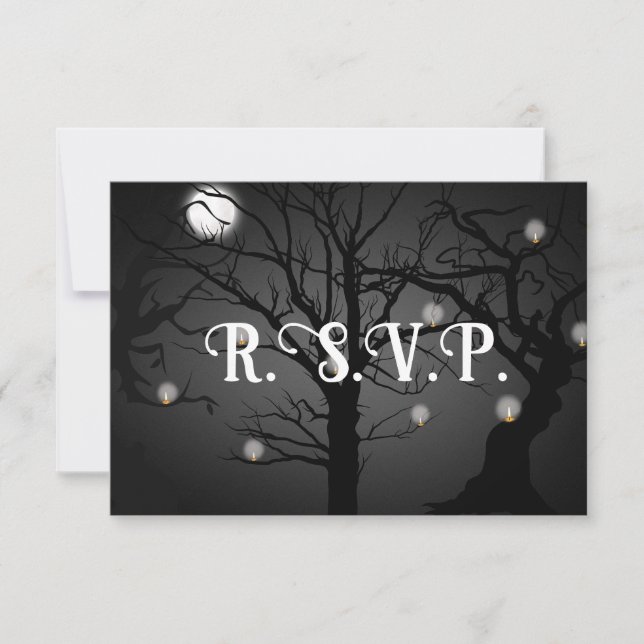 Invitation Mariage de goth noir RSVP (Devant)