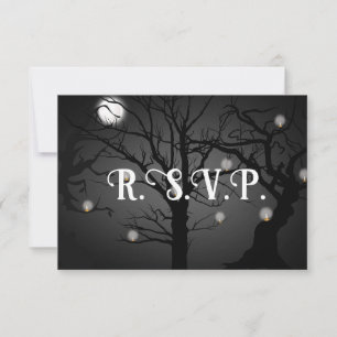 Invitation Mariage de goth noir RSVP