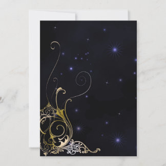Invitation Mariage de goth officiel Gold Scroll
