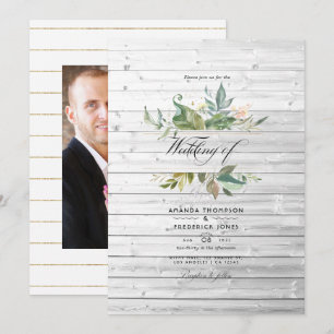 Invitation Mariage de grange champêtre avec verdure rustique 