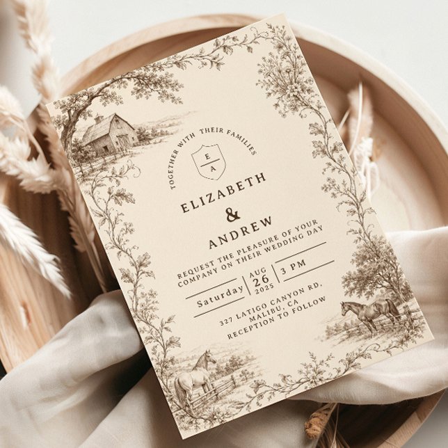 Invitation Mariage de grange rustique vintage (Créateur téléchargé)