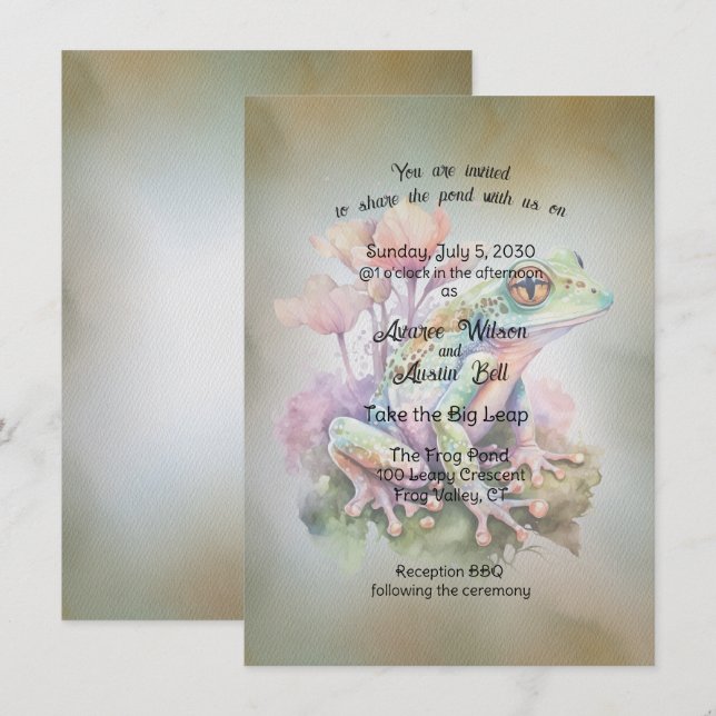Invitation Mariage de grenouille (Devant / Derrière)