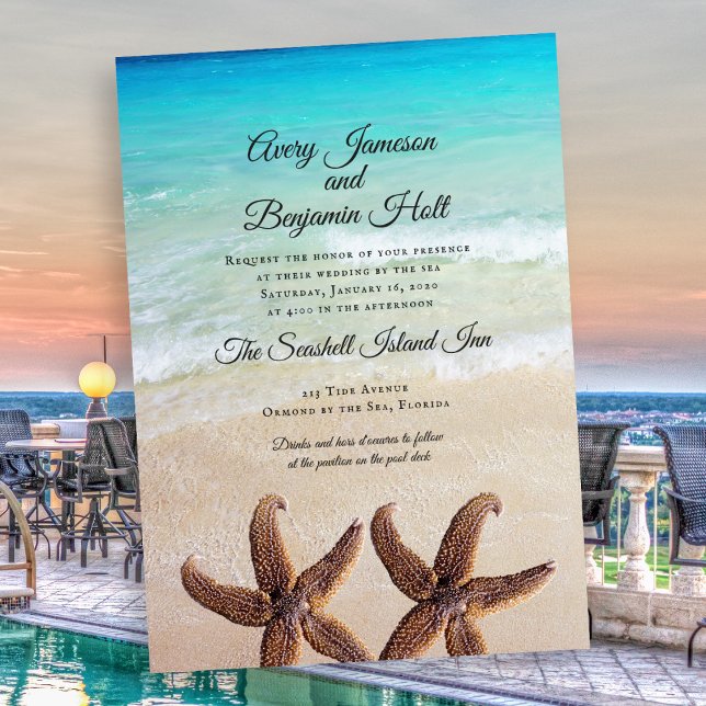 Invitation Mariage De Gros Éminis En Mer (Créateur téléchargé)