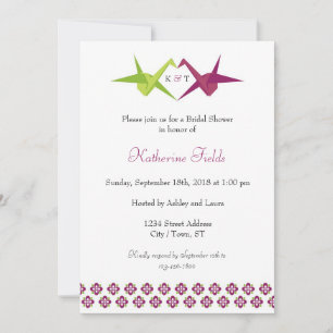 Invitation Mariage de grue papier Origami