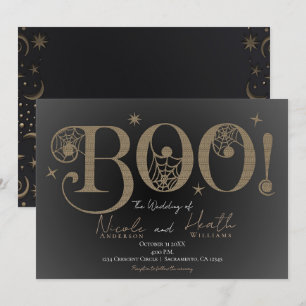 Invitation Mariage de Halloween Magique Élégant Rustique BOO 