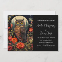 Mariage de Hibou la Nuit avec une Pleine Lune