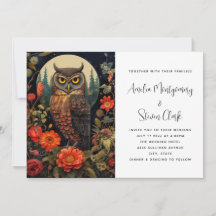 Mariage de Hibou la Nuit avec une Pleine Lune