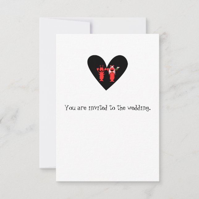 Invitation Mariage de homard amusant et ludique (Devant)