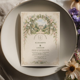 Invitation Mariage de jardin anglais à l'arche florale