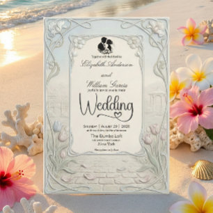 Invitation Mariage de jardin Art nouveau à volutes