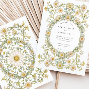 Invitation Mariage de Jardin aux Marguerites Élégantes