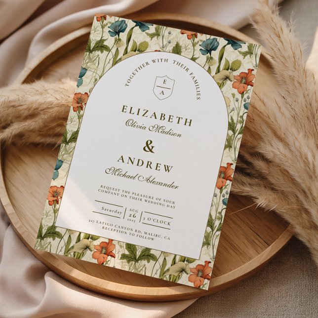 Invitation Mariage de Jardin avec Arche Botanique Douce (Créateur téléchargé)