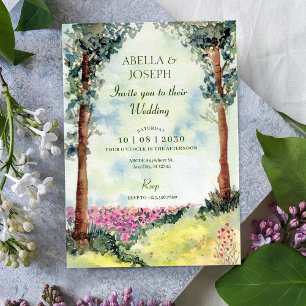 Invitation Mariage de jardin boisé forestier rêveur esthétiqu