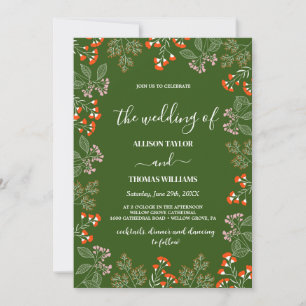 Invitation Mariage de jardin botanique Fleur sauvage rouille