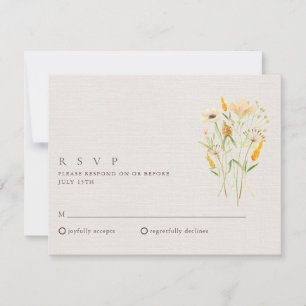 Invitation Mariage de jardin botanique fleur sauvage RSVP