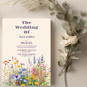 Invitation Mariage de jardin botanique Fleur sauvage simple