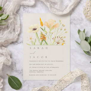 Invitation Mariage de jardin botanique Fleur sauvage simple