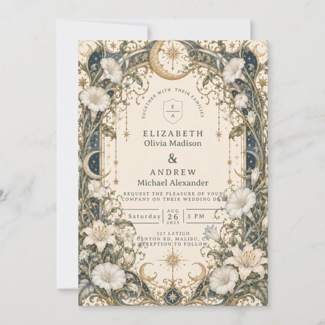 Invitation Mariage de jardin céleste romantique (Devant)