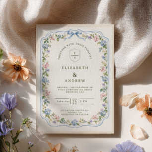 Invitation Mariage de jardin de campagne au ruban d'hortensia