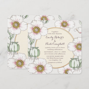 Invitation Mariage de jardin de campagne aux fleurs sauvages 