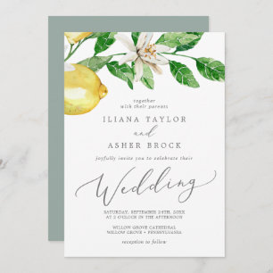 Invitation Mariage de jardin de citron moderne