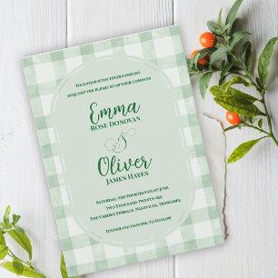 Invitation Mariage de jardin de fête champêtre vert sauge à c