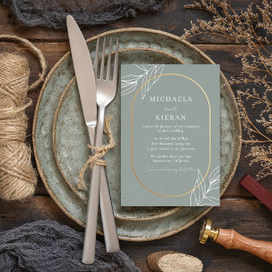 Invitation Mariage de jardin de feuilles vertes modernes