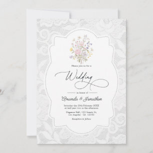 Invitation Mariage de Jardin de Fleurs Sauvages Romantique Co