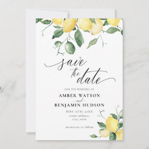 Invitation Mariage de jardin de fruits jaunes citron Enregist