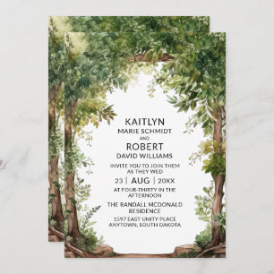 Invitation Mariage de Jardin de jardin d'aquarelle Woodland