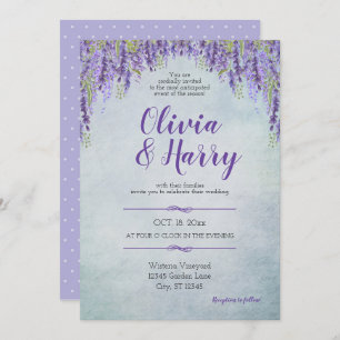 Invitation Mariage de jardin de la Wisteria romantique