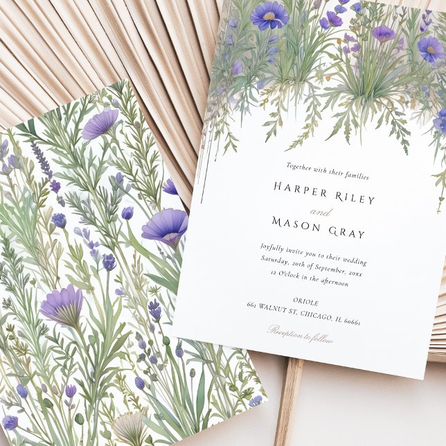 Invitation Mariage de jardin de plantes délicates (Créateur téléchargé)