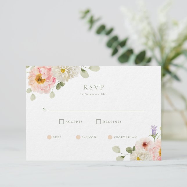 Invitation Mariage de jardin d'été doux RSVP (Debout devant)