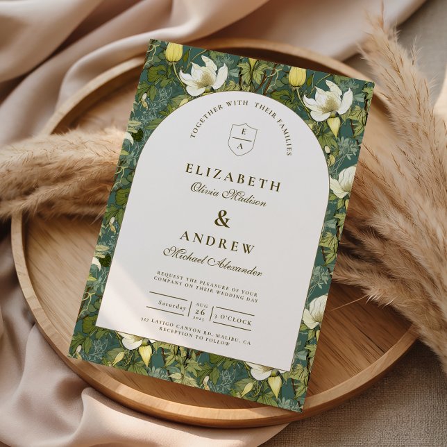 Invitation Mariage de jardin élégant avec arche botanique (Créateur téléchargé)