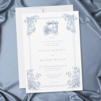 Mariage de Jardin Élégant Bleu de Carrosse Vintage