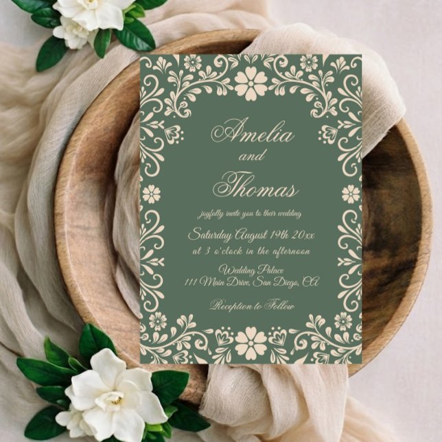 Invitation Mariage de jardin élégant et vert (Créateur téléchargé)