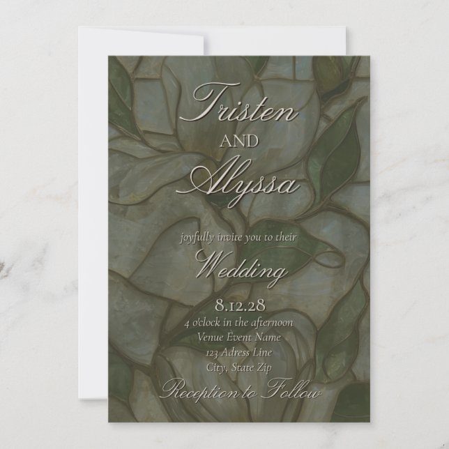 Invitation Mariage de Jardin en Verre Coloré (Devant)