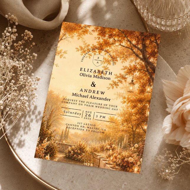 Invitation Mariage de jardin enchanté d'automne (Créateur téléchargé)