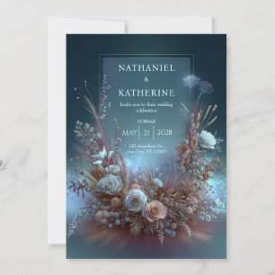 Invitation Mariage de Jardin Ethéré avec Rose des Pampas et S