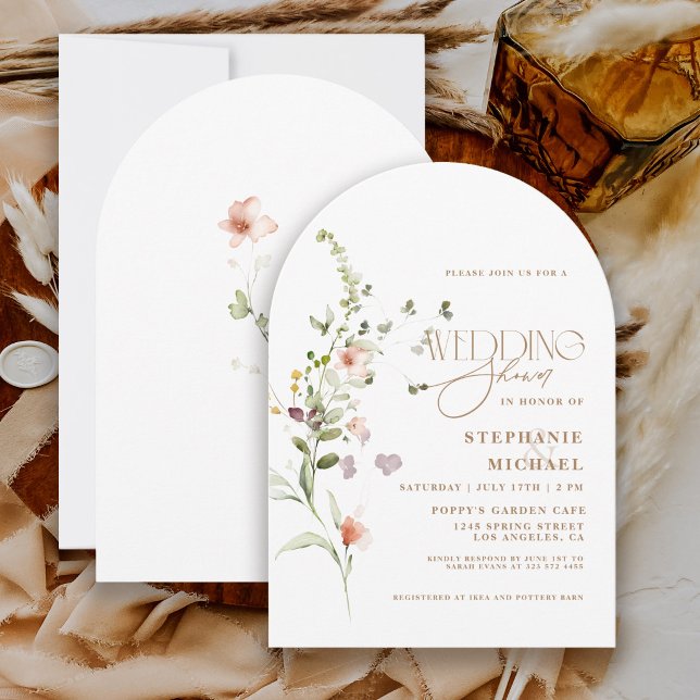Invitation Mariage de Jardin Fleur Boho Écriture Moderne Douc (Créateur téléchargé)