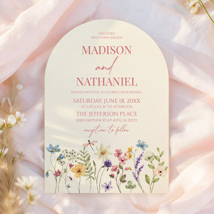Invitation Mariage de Jardin Fleur de Champ Floral
