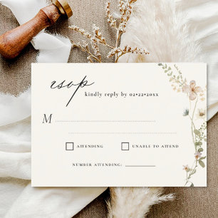 Invitation Mariage de jardin fleur sauvage RSVP