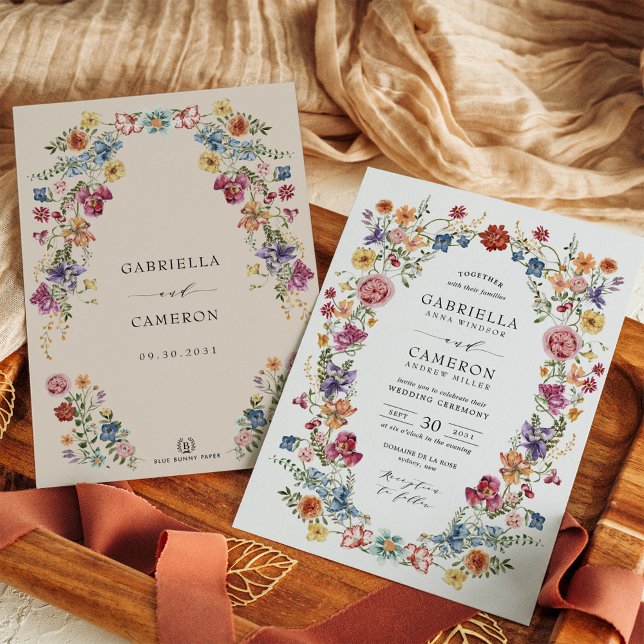 Invitation Mariage de jardin fleuri et gras Boho (Créateur téléchargé)